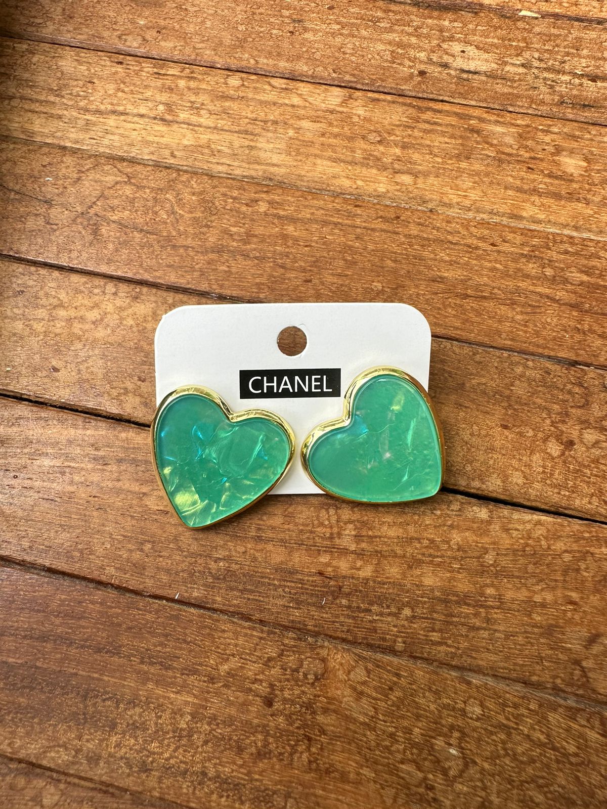 Yellow green big size heart studs - Alluring Accessories