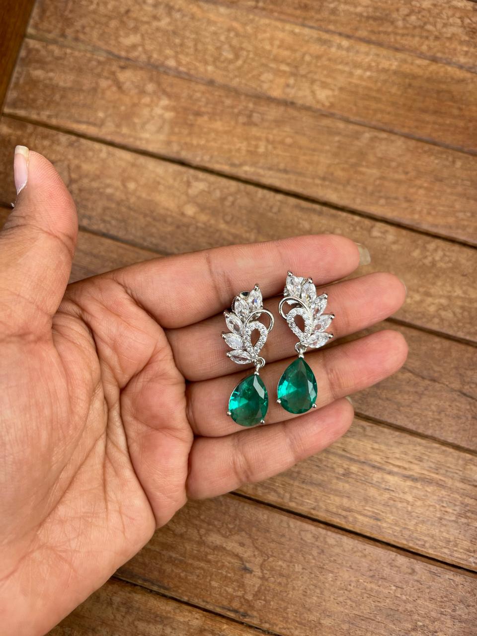 Zircon five pearl drop earrings - Alluring Accessories