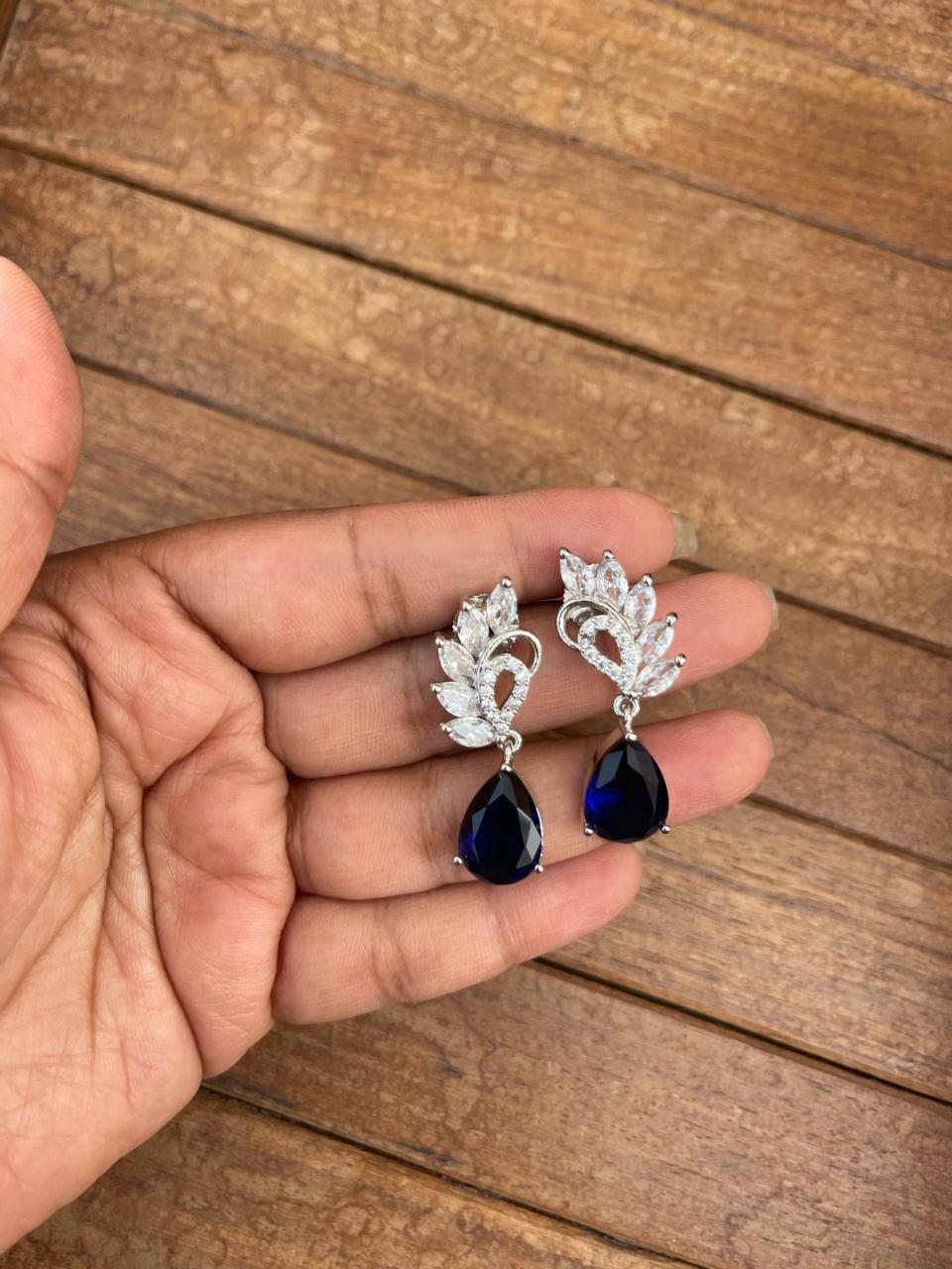 Zircon five pearl drop earrings - Alluring Accessories