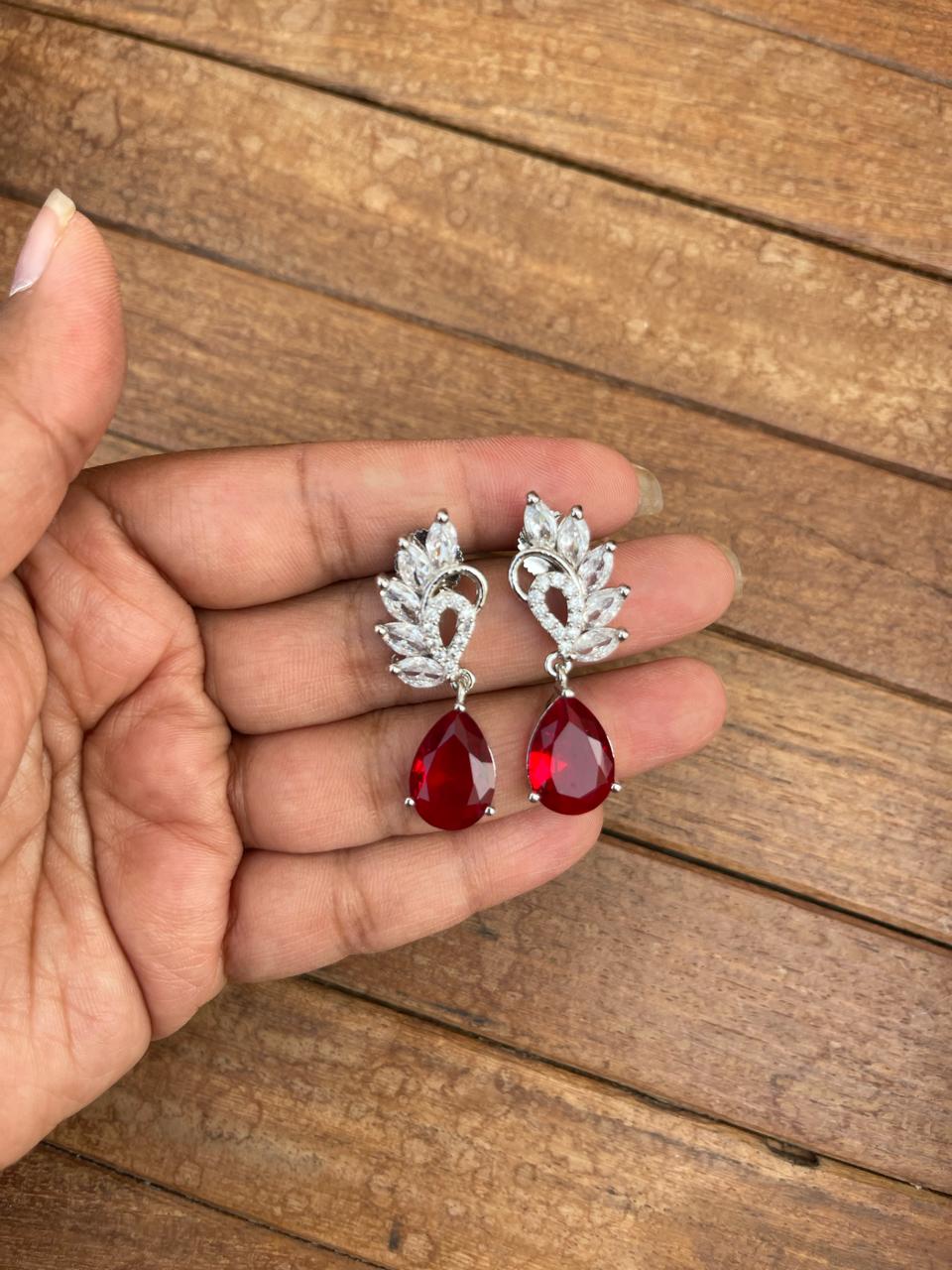 Zircon five pearl drop earrings - Alluring Accessories