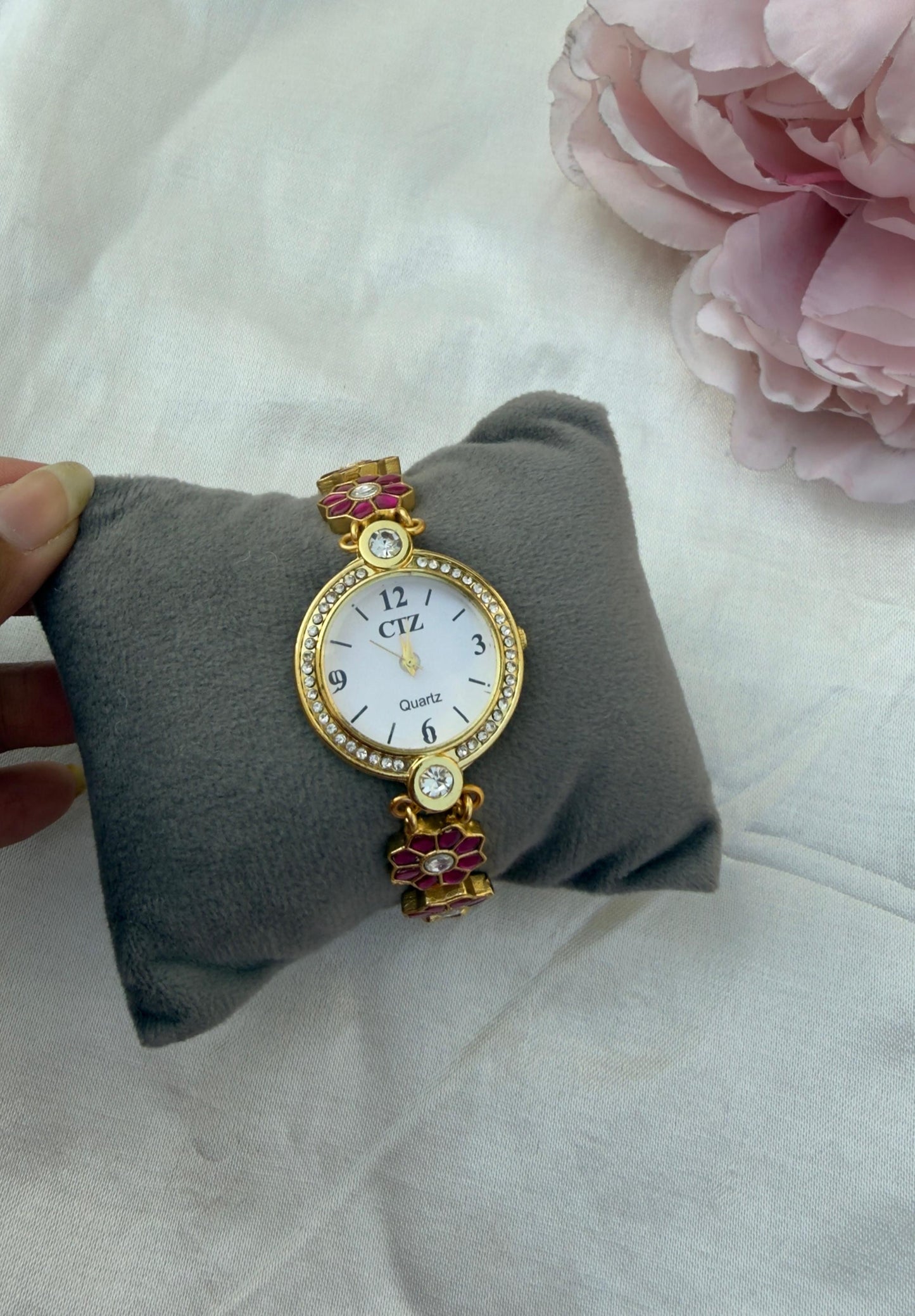Full of flower real kundan timeless watch