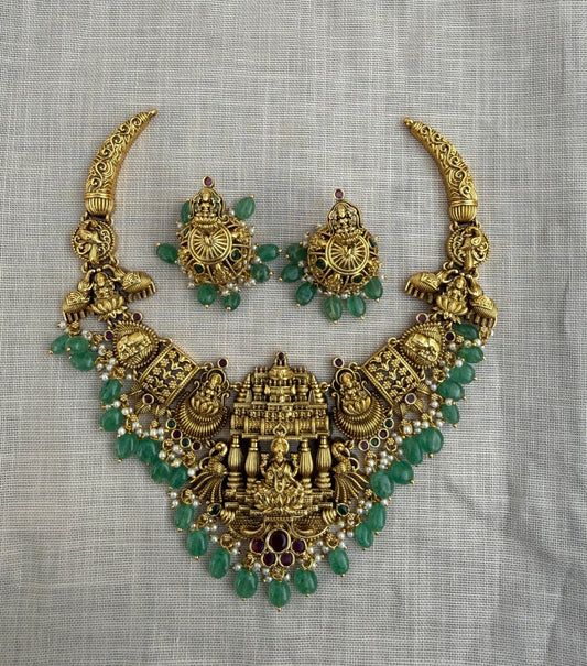 Madhura meenakshi temple necklace with jhumkas