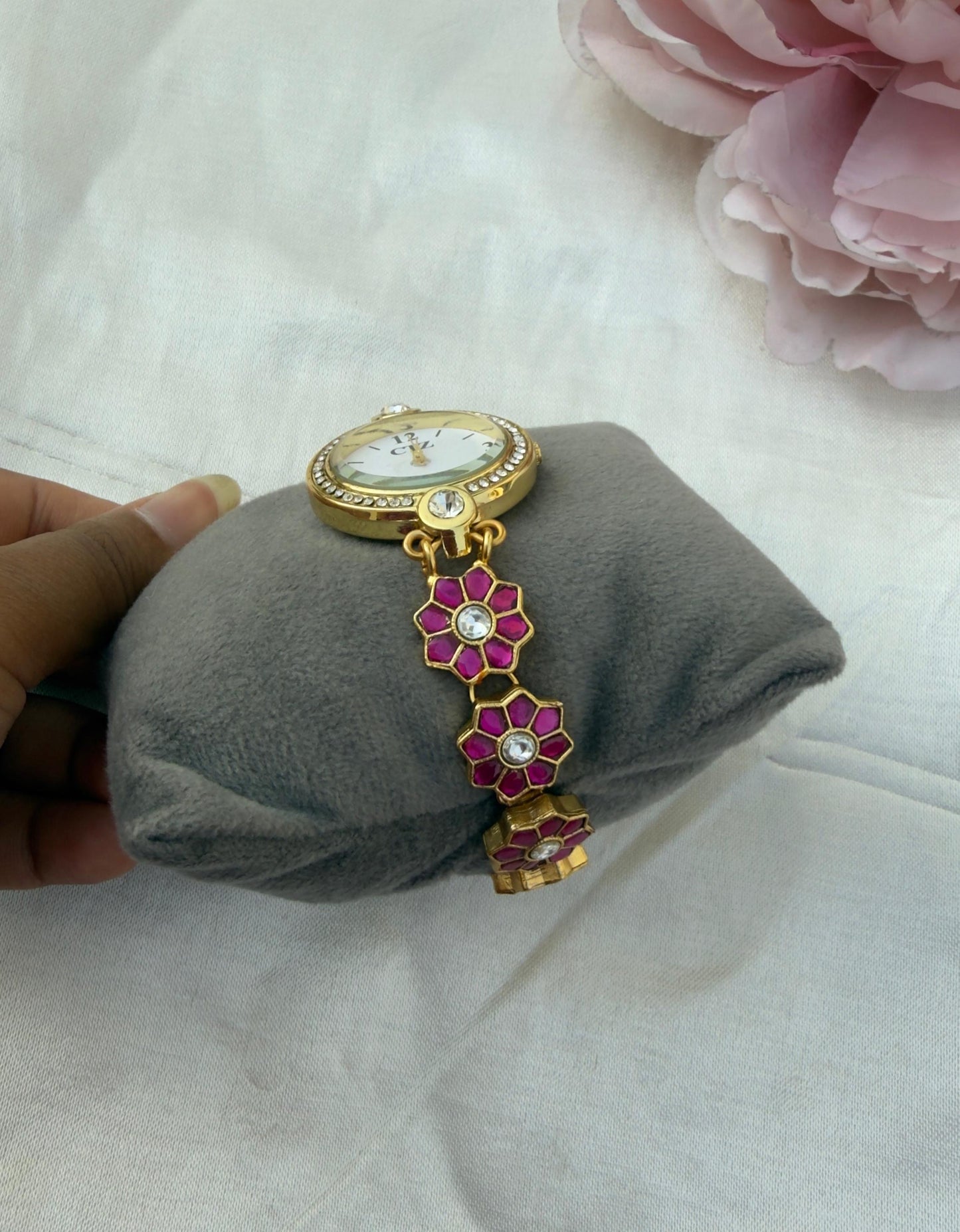 Full of flower real kundan timeless watch
