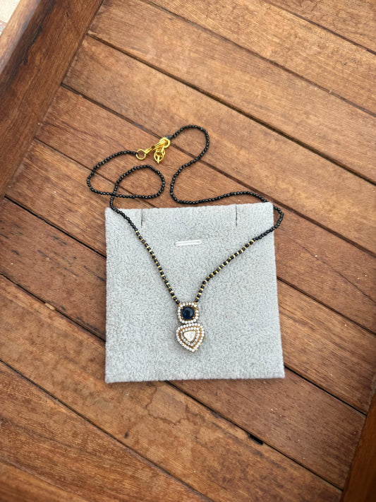 Mossanite black beads 599 necklace