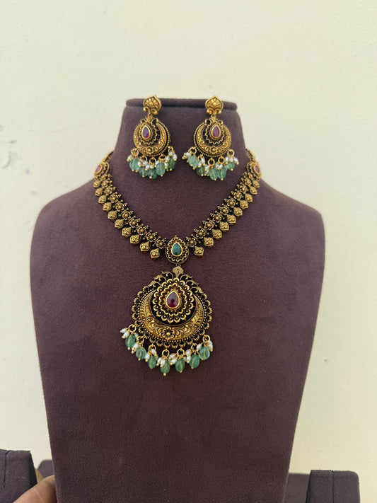 Antique chandbali affordable necklace 5