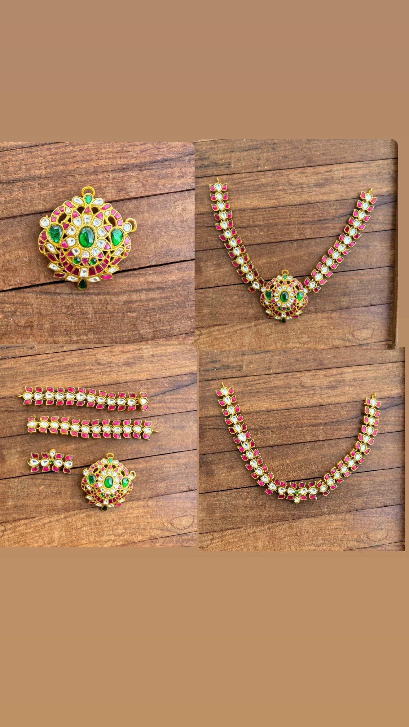 Stylish victorian peacock locket with hanging chandbalis choker