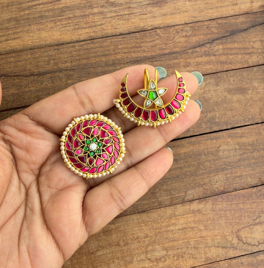 Real kundan sun moon hair accessories ( suryudu chandrudu) 6