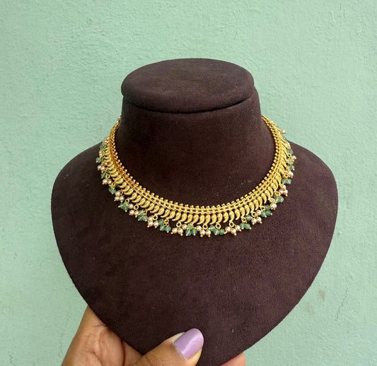 Full mango gold 799 green beads necklace