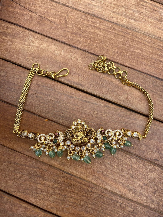 2 in 1 affordable lakshmi peacock choker/baju bandh design2 - Alluring Accessories