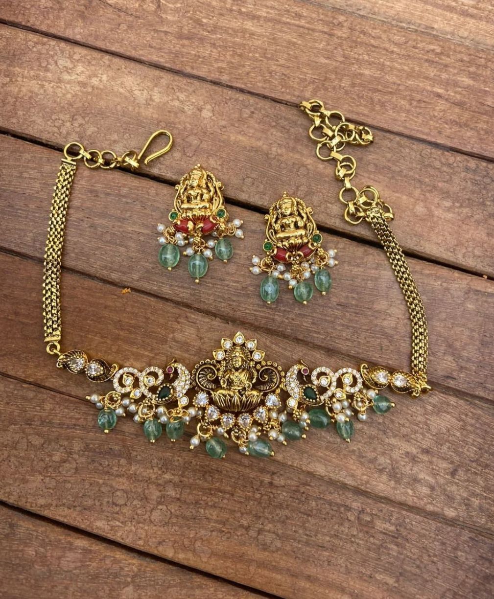 2 in 1 affordable lakshmi peacock choker/baju bandh design2 - Alluring Accessories