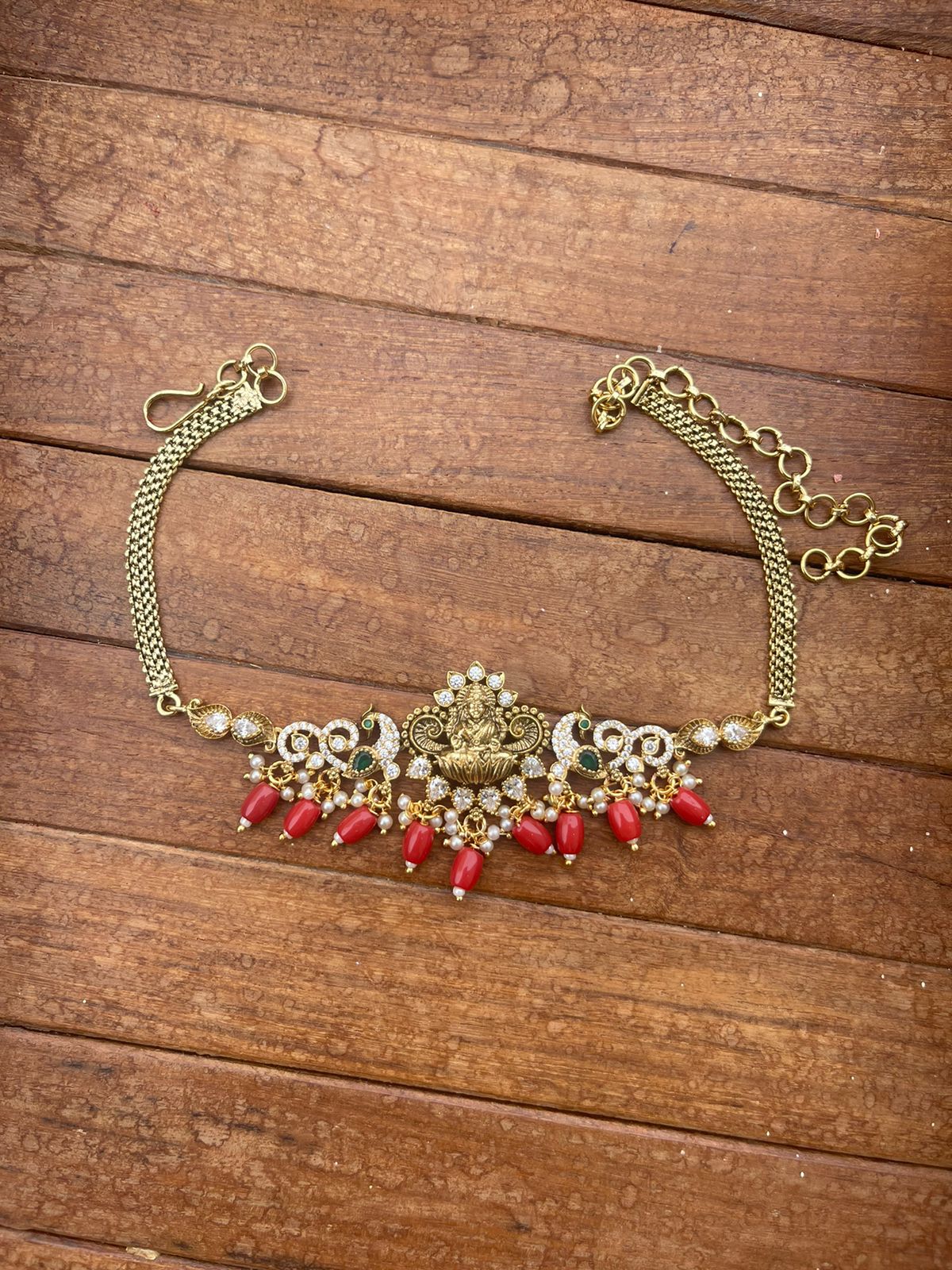 2 in 1 affordable lakshmi peacock choker/baju bandh design2 - Alluring Accessories