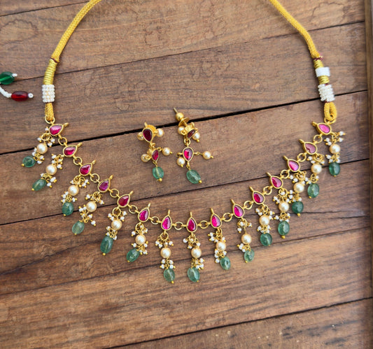 Real kundan 999 super sale affordable necklace with earrings