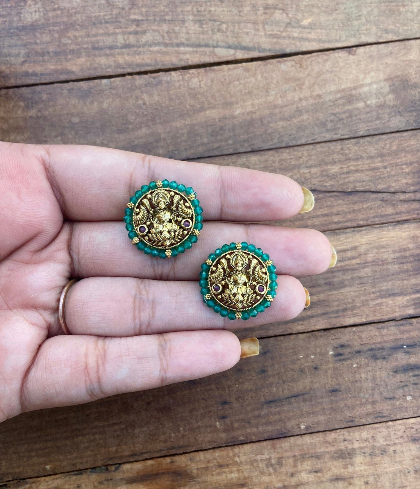 Lakshmi devi green studs 5