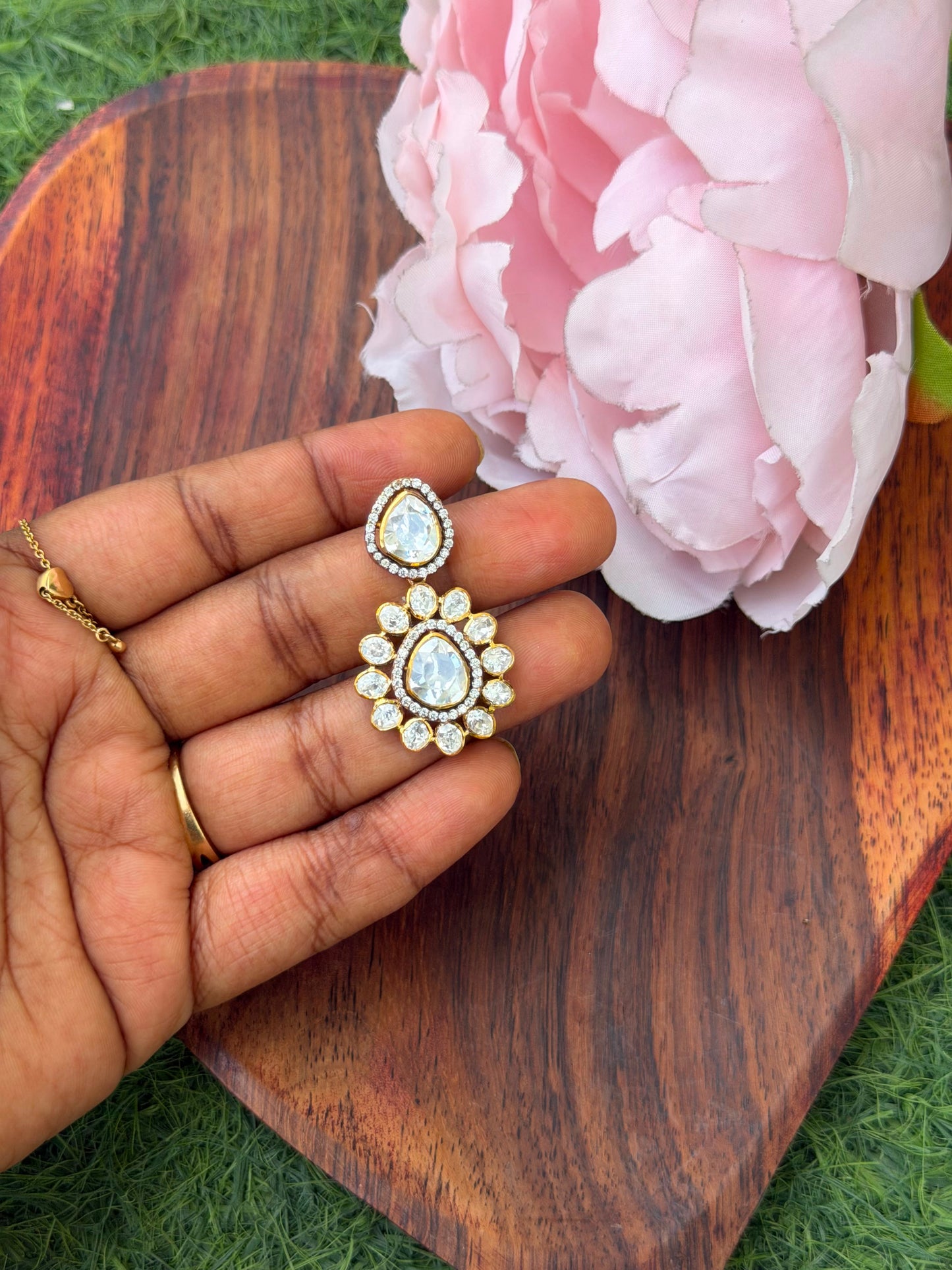 92.5 real silver white moissanite locket