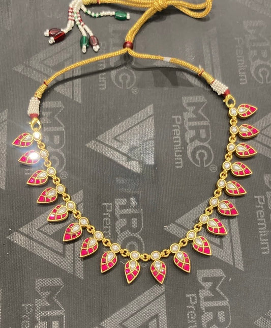 2 in 1 reversible pearl real kundan pearl shape necklace