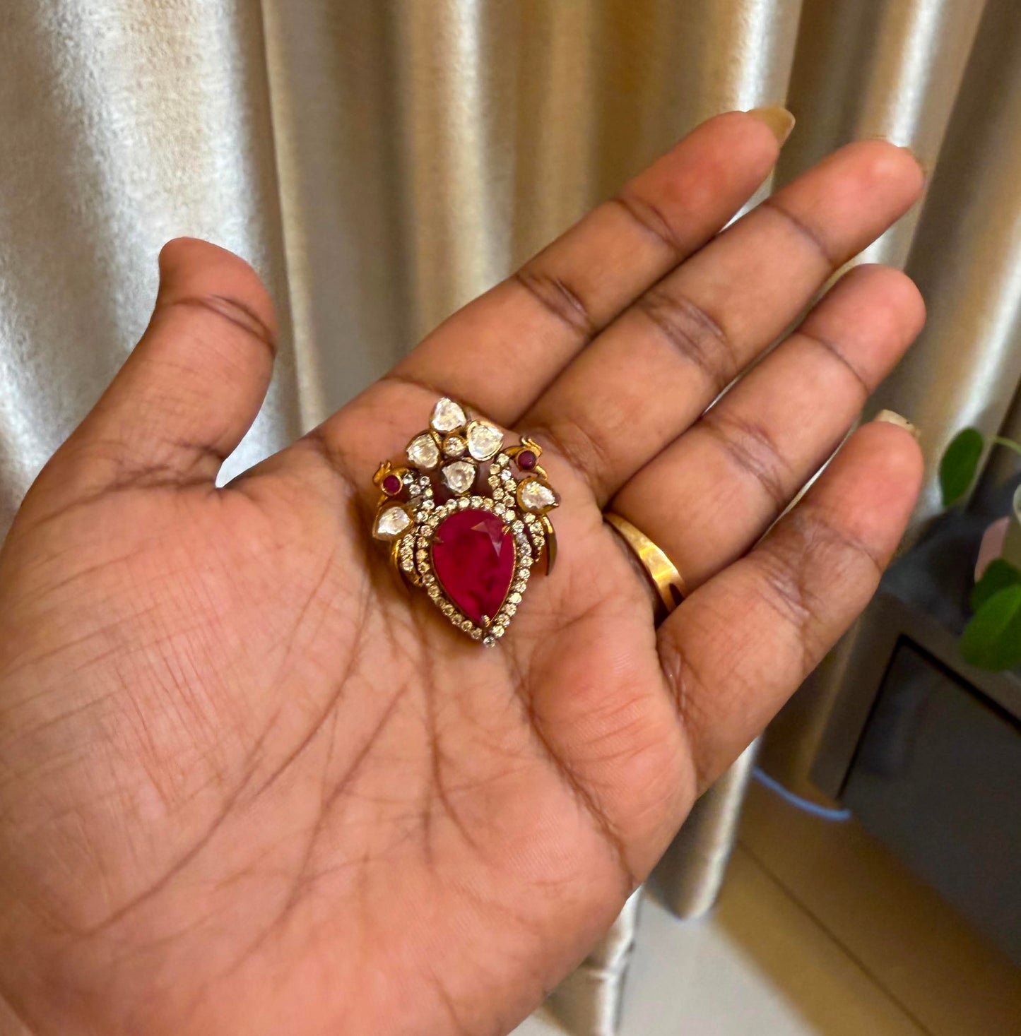 Dual peacock doublet moissanite locket