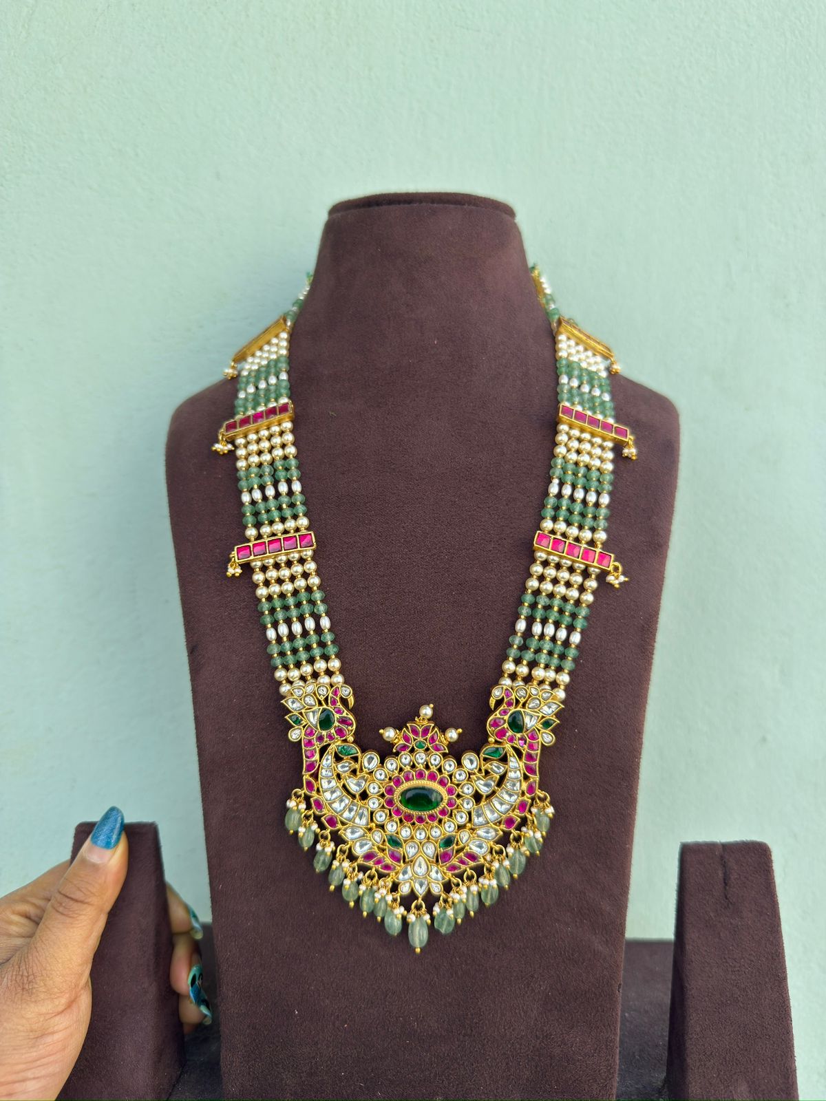 Five layered raani long real kundan jadau necklace / mala