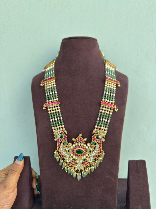 Five layered raani long real kundan jadau necklace / mala