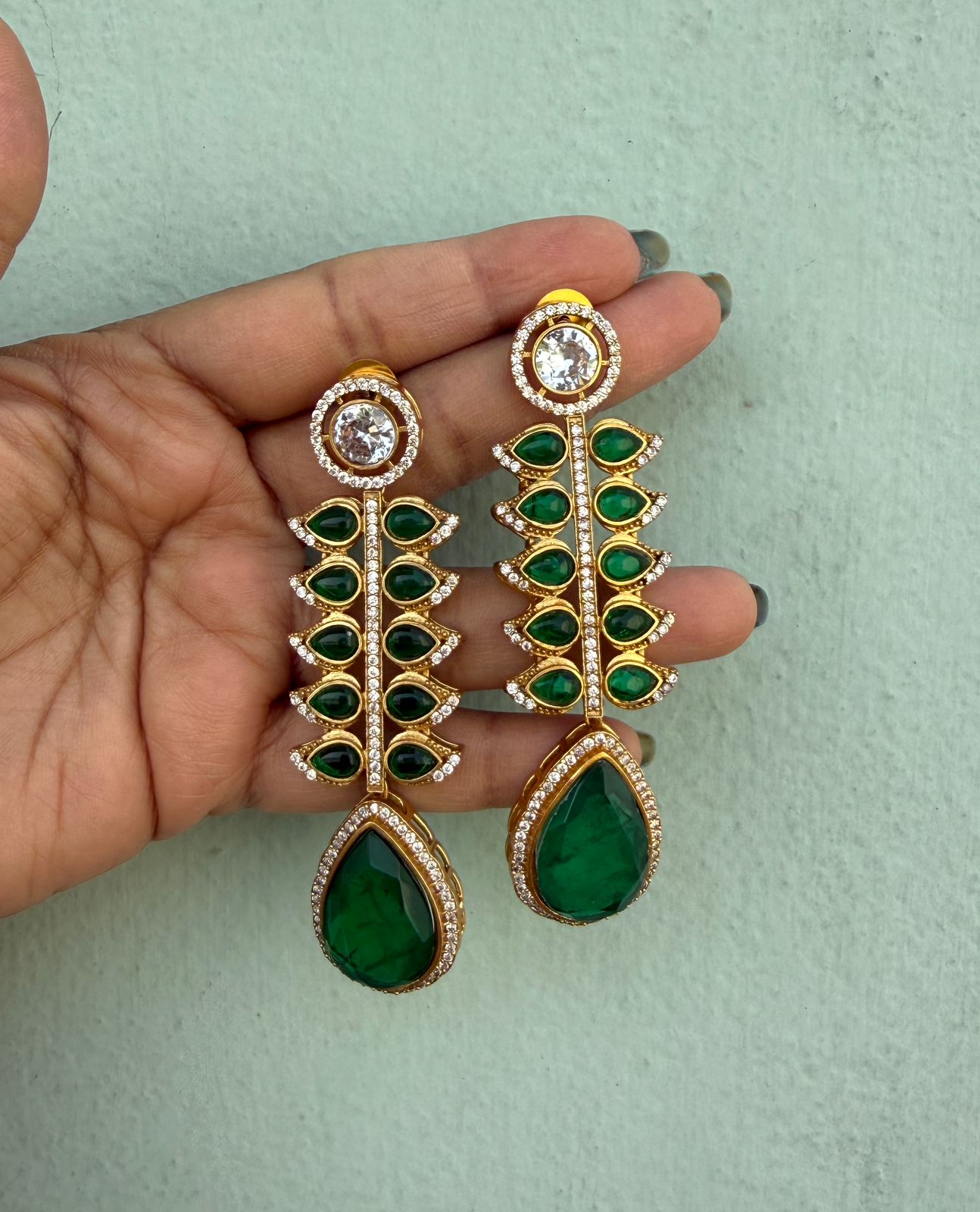 Statement atrangi colourful kundan earrings
