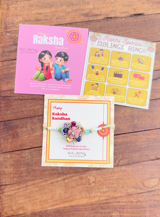 Full of flower stone exclusive Rakhi