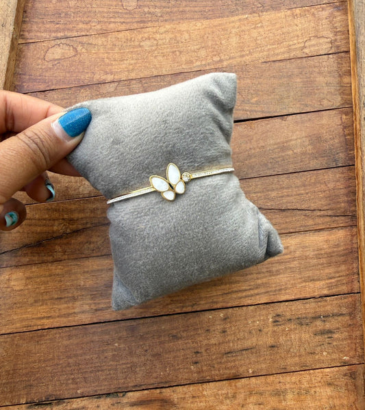 Single ceramic stainless steel butterfly bracelet