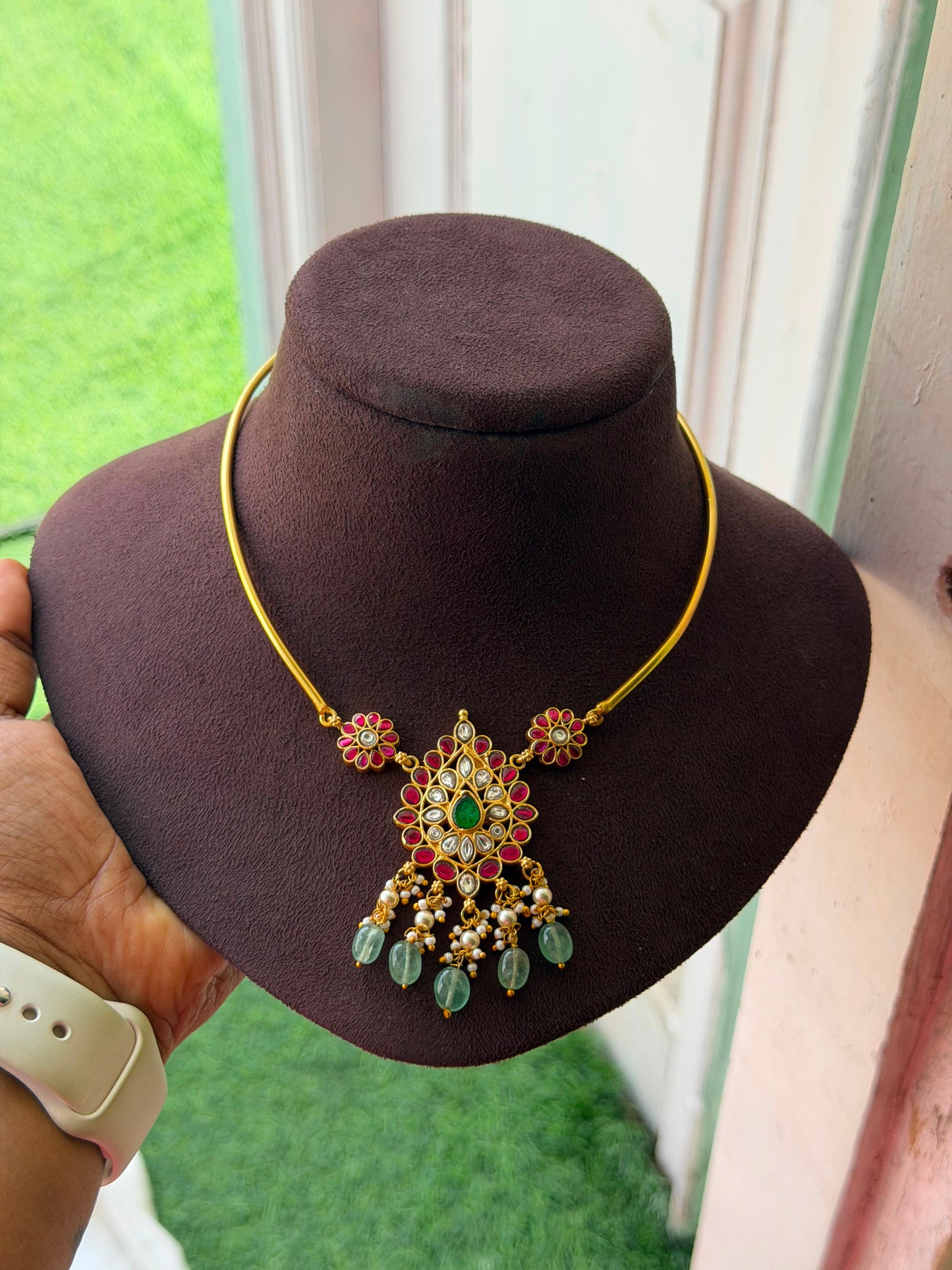 Mango flower real kundan kante Necklace