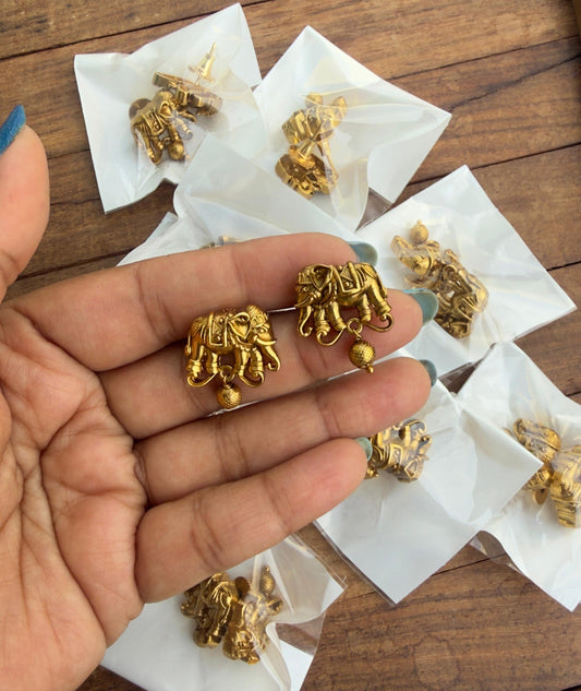 Cute elephant antique studs