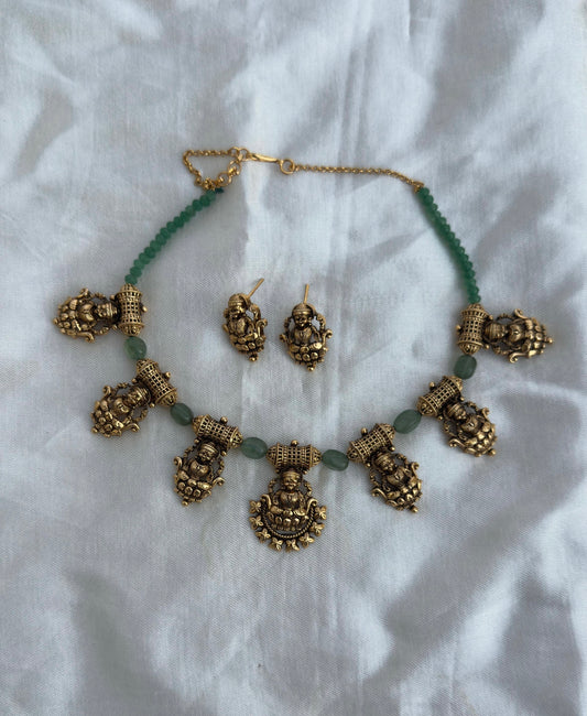 Size varying antique lakshmi devi super affordable necklace