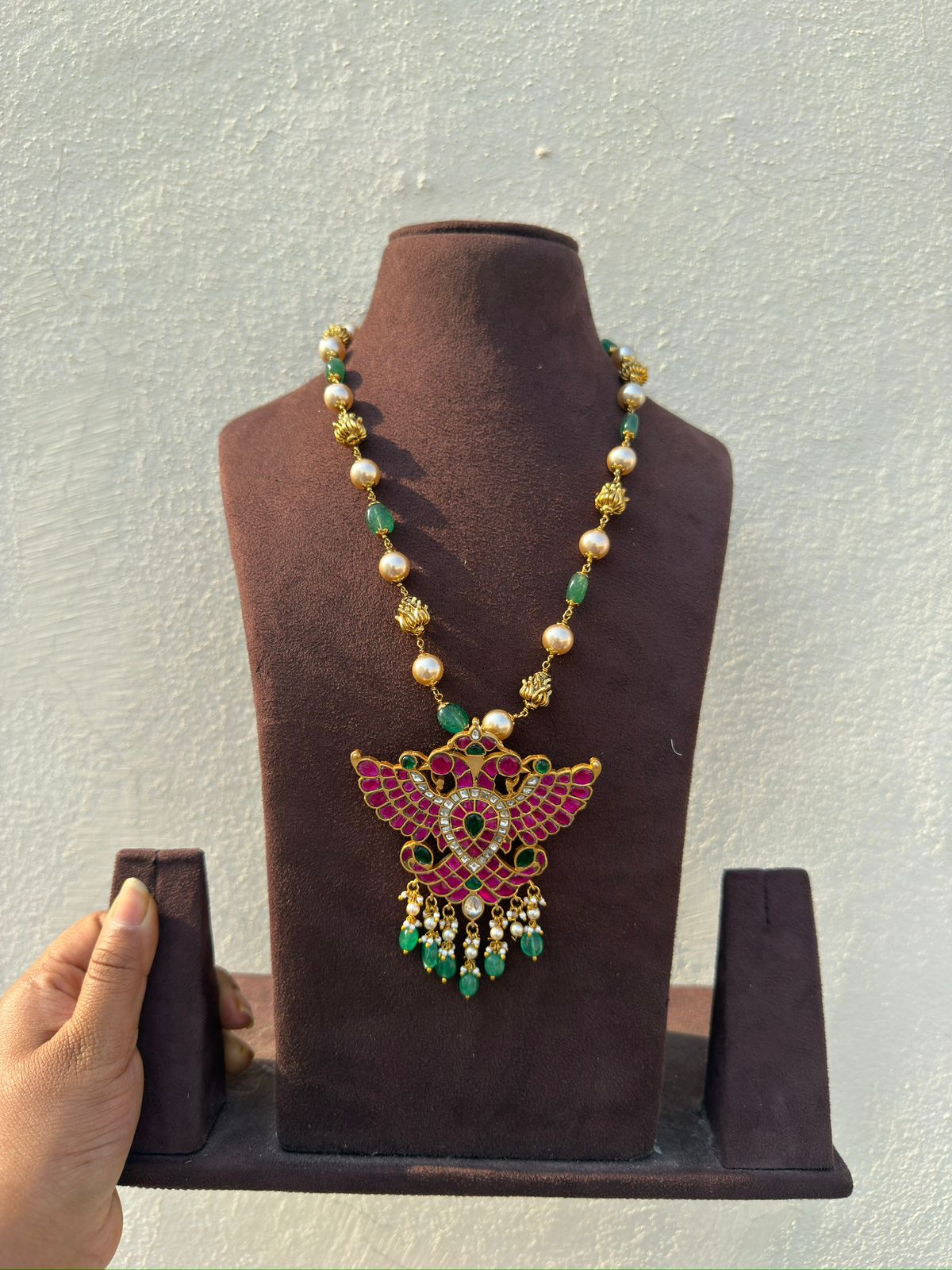 Ganda berunda ( garuda) big size real kundan locket