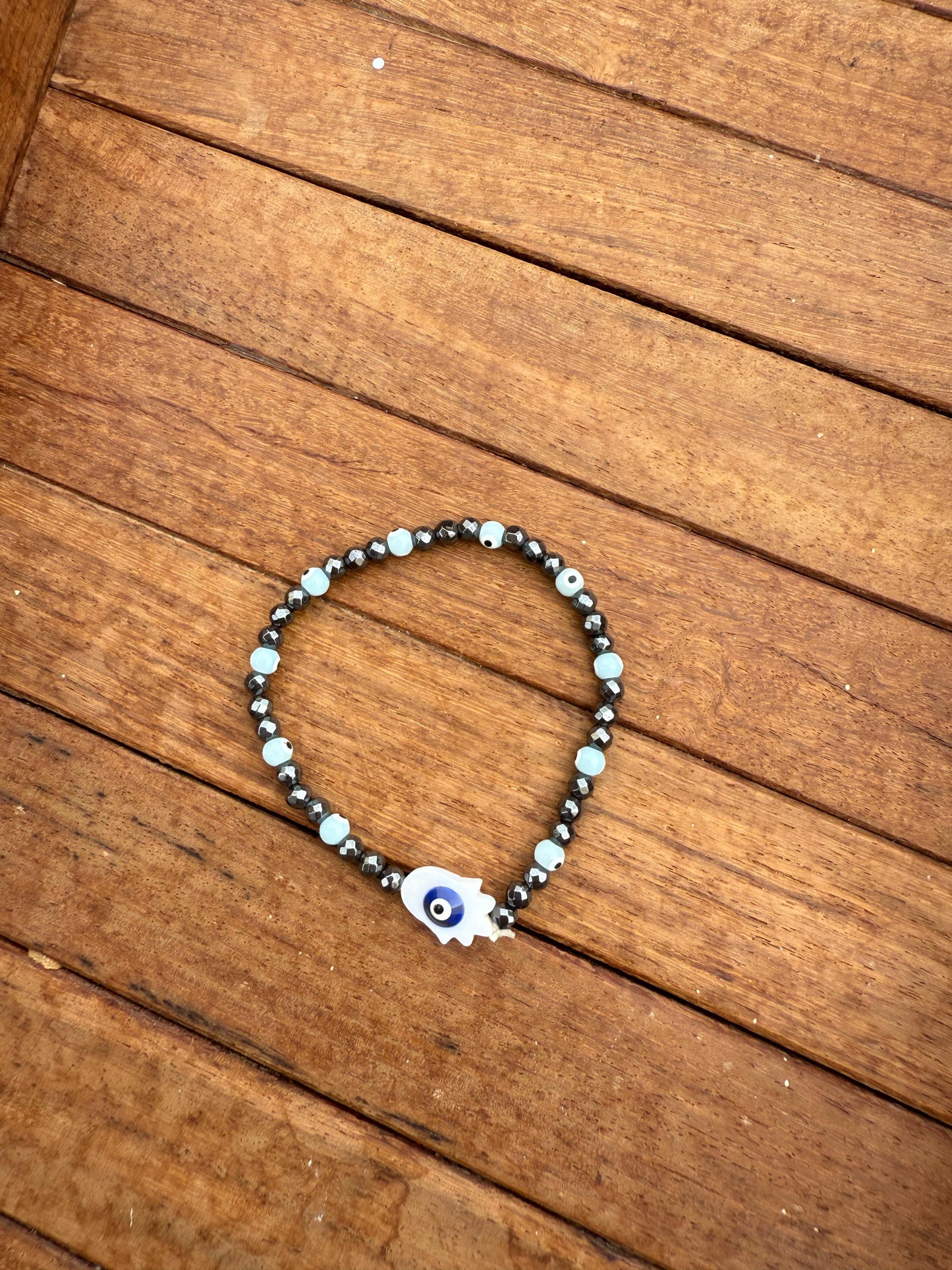 Evil eye adjustable elastic bracelet