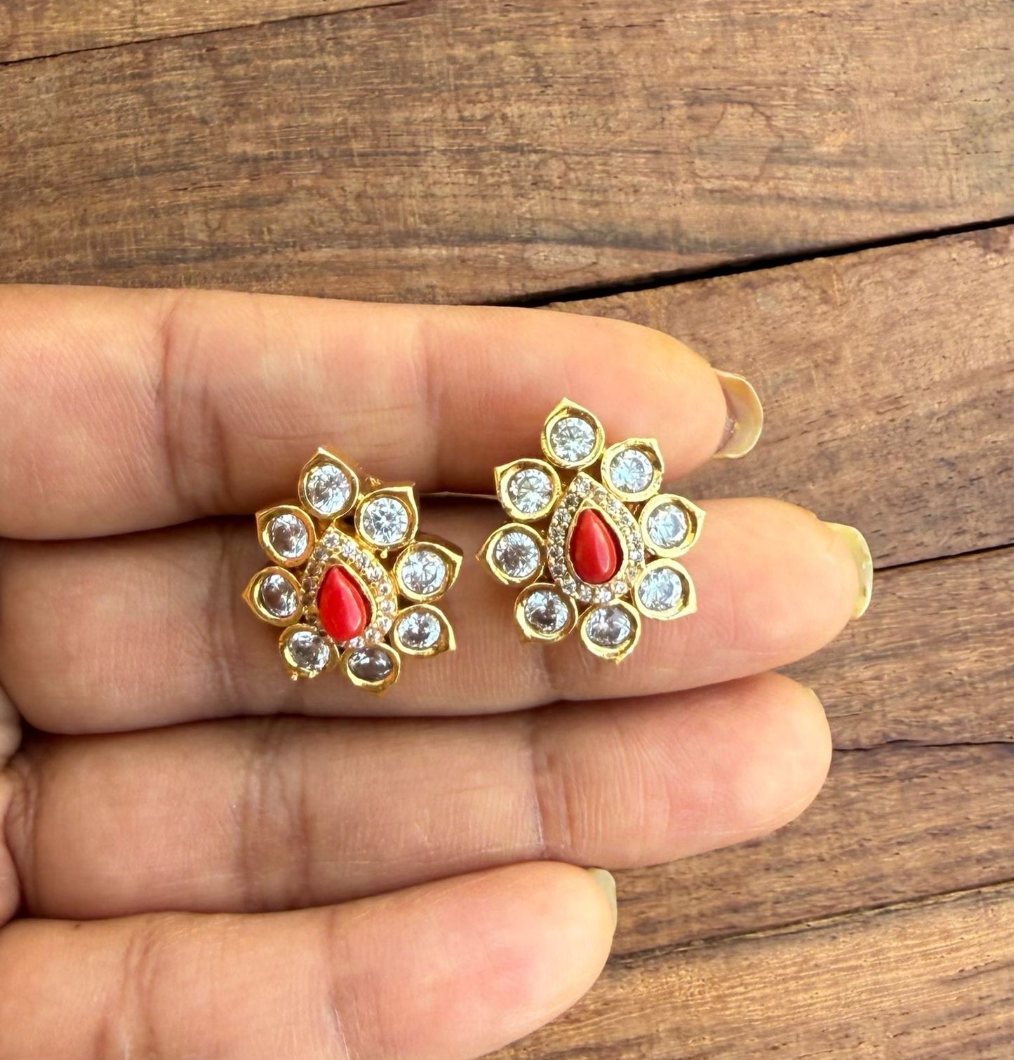 Moissanite pearl shape earrings