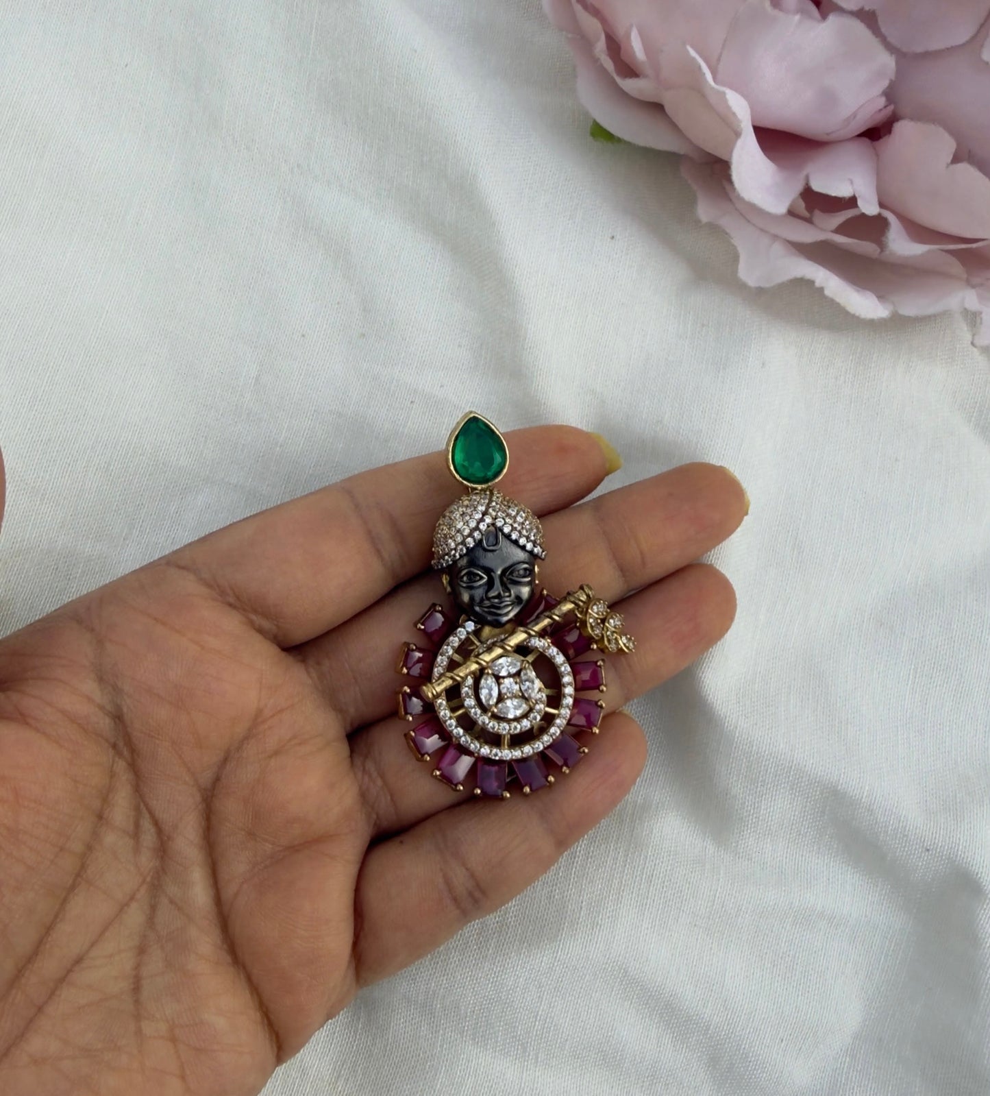 Lord krishna colourful flute premium locket
