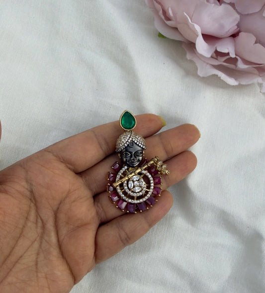 Lord krishna colourful flute premium locket