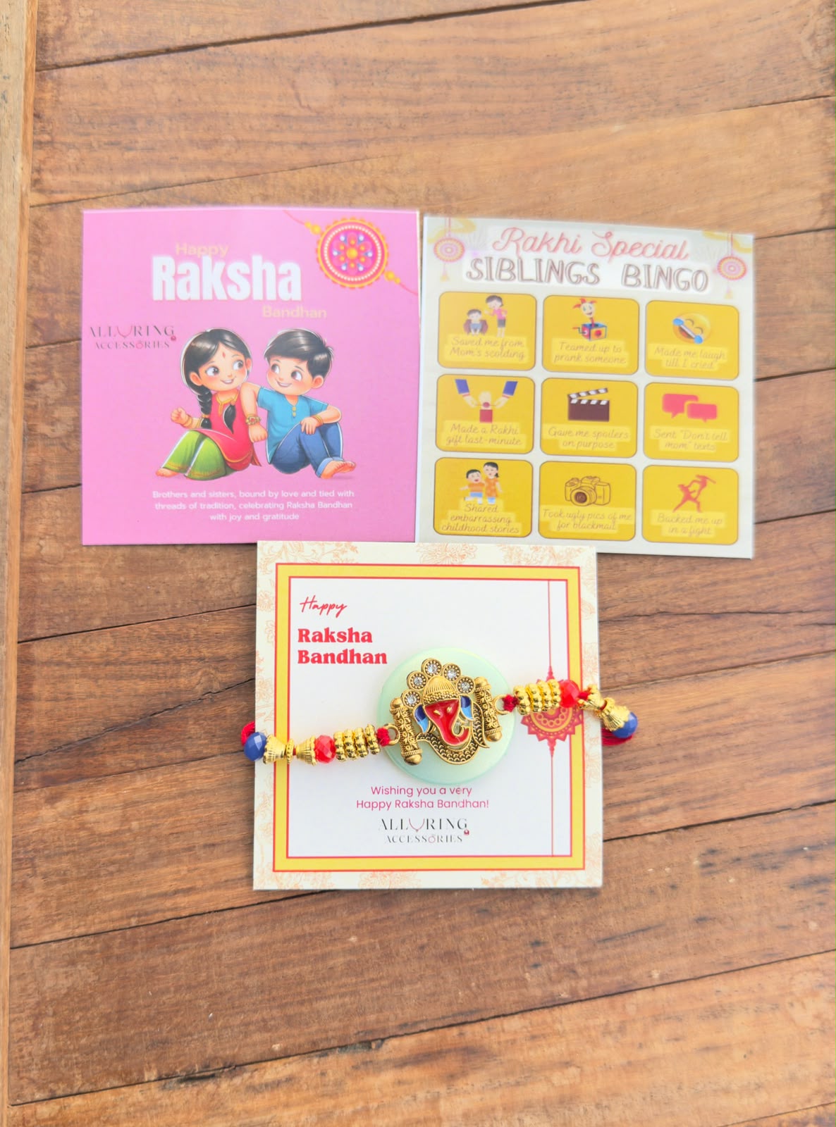 Colourful Ganesh Rakhi design1(Random Colours)