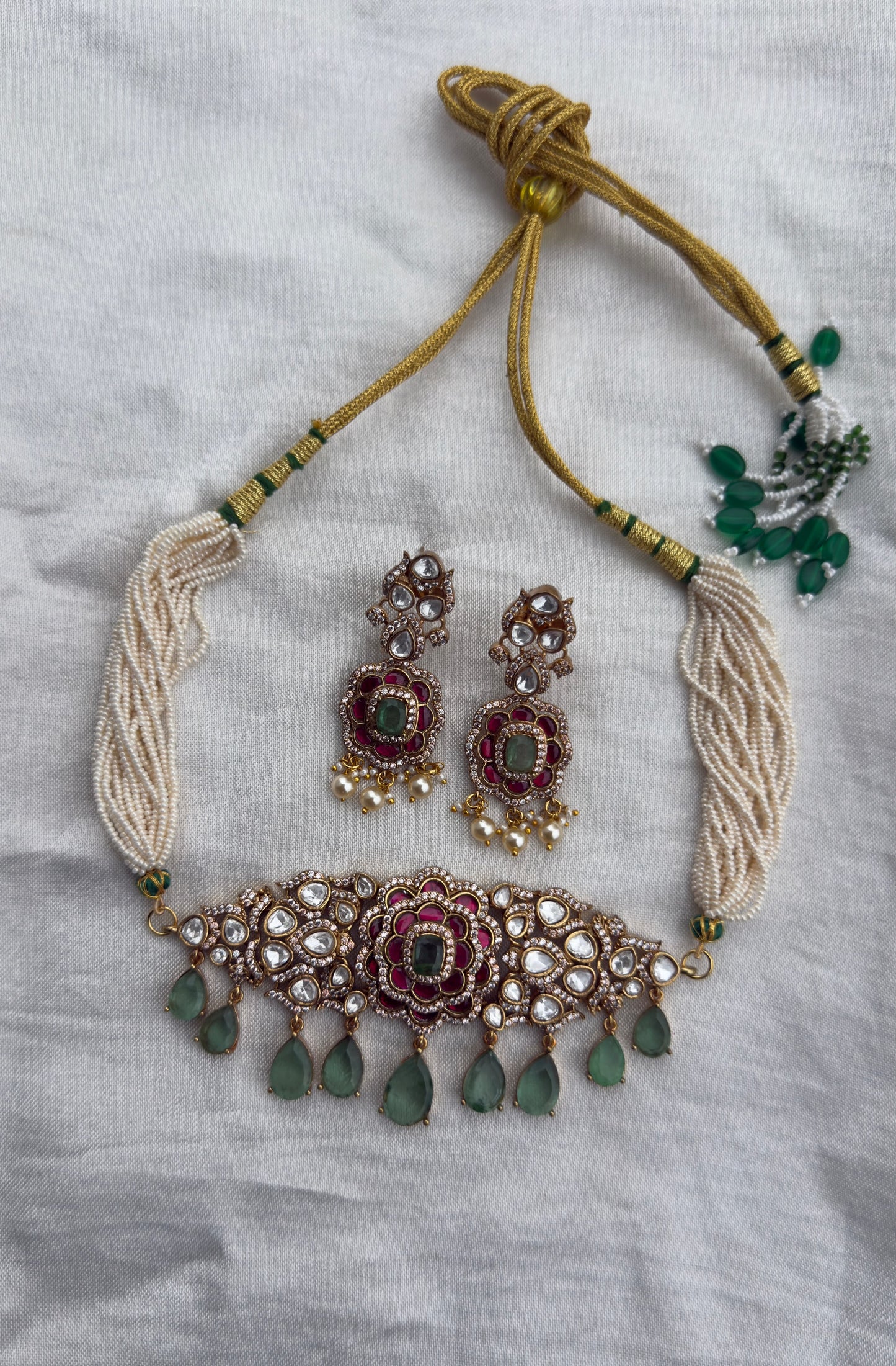 Stylish moissanite real kundan designer neckset design2