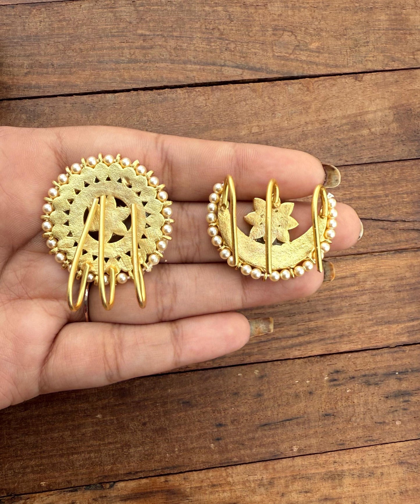 Sun moon real kundan hair accessory 4(suryudu chandrudu)