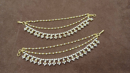 Four stone diamond drop champasavaralu( hair strings)