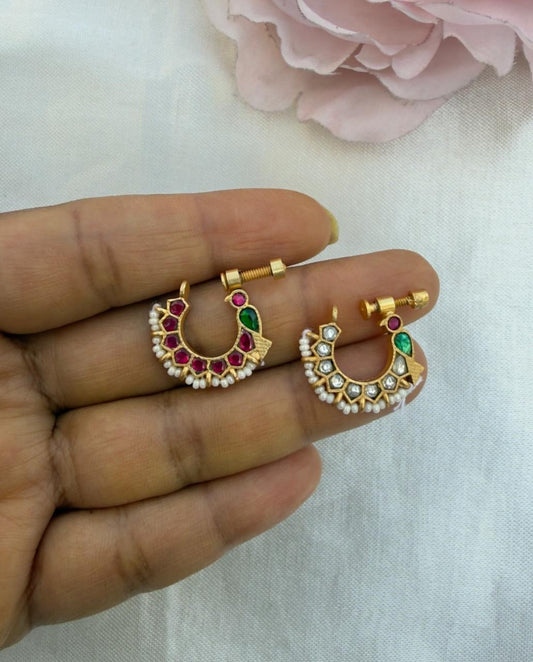 real kundan peacock affordable nosepin