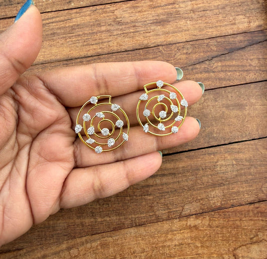 Swirl indo western diamond studs