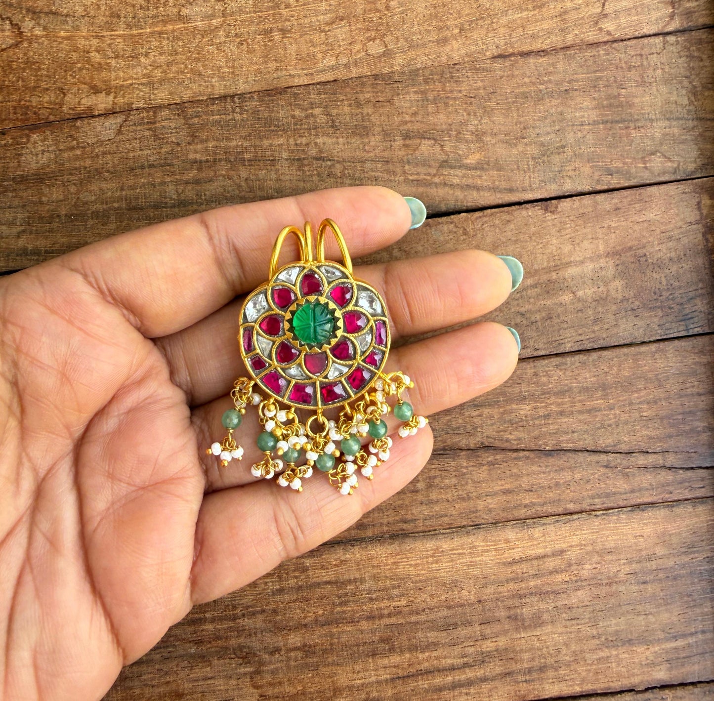 Real kundan flower hanging hair pin/ jada billa accessory