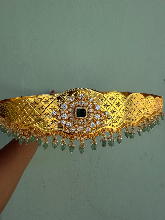 Moissanite locket engraved hipbelt