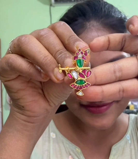 Beautiful krishna cute real kundan locket