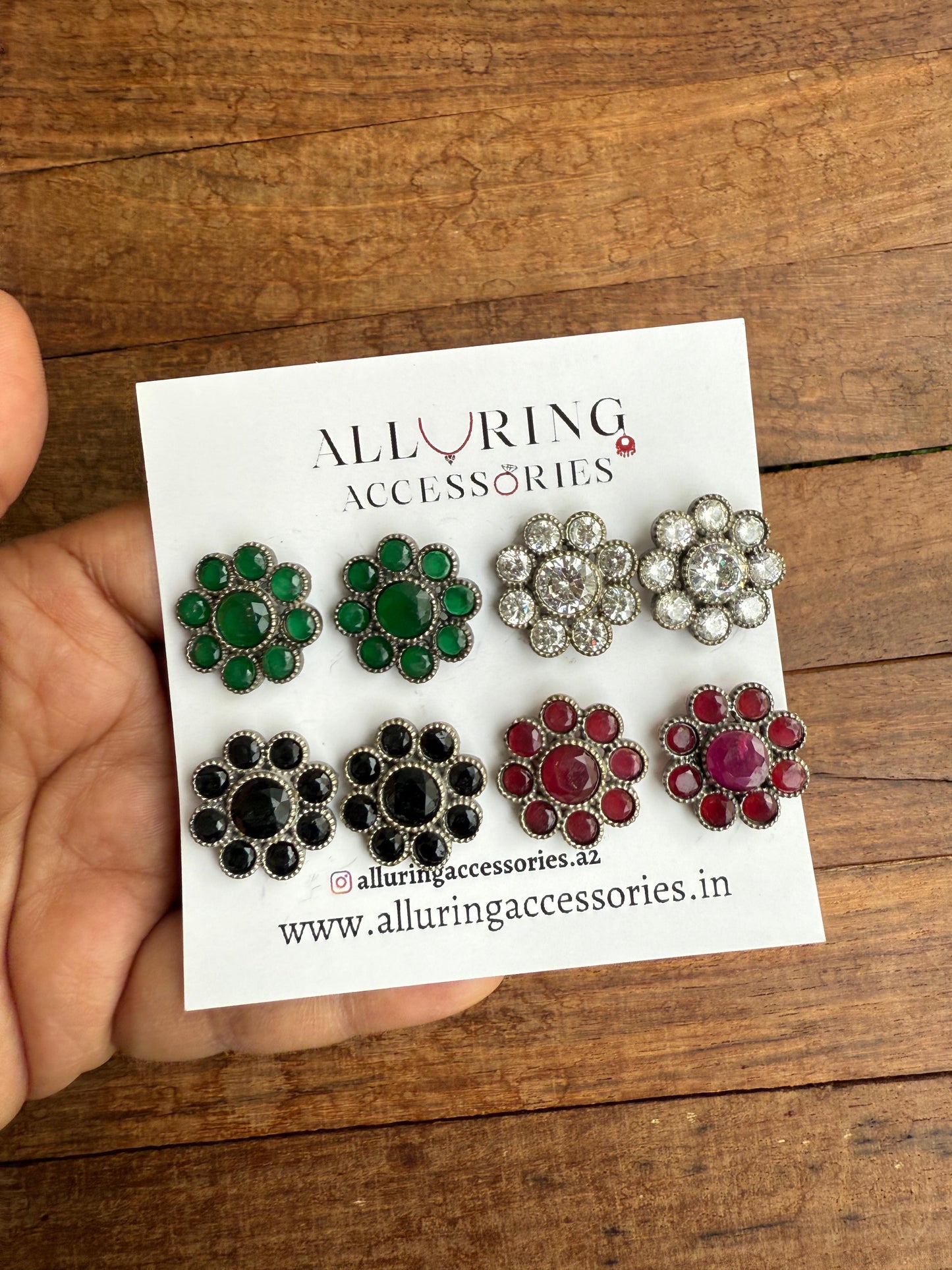Pack of 4 oxidised earrings