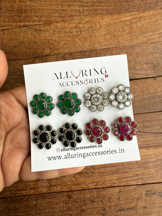 Pack of 4 oxidised earrings