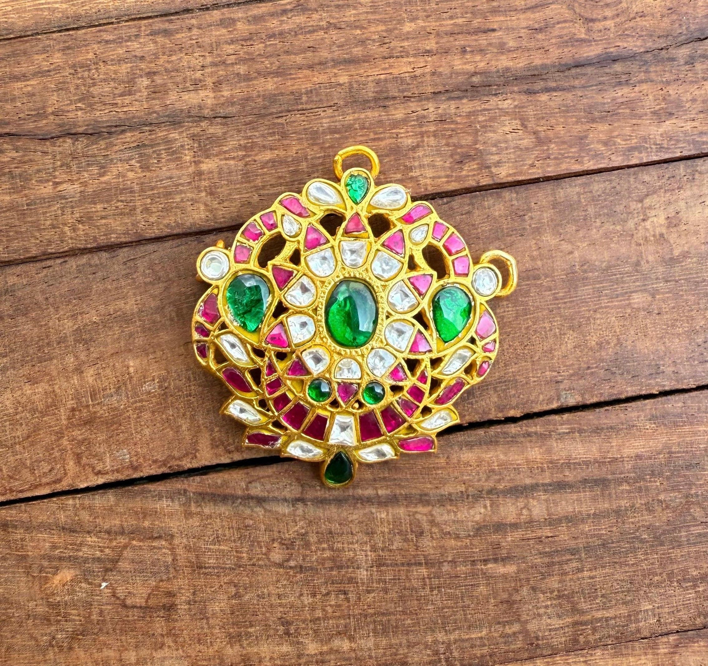 Stylish victorian peacock locket with hanging chandbalis choker