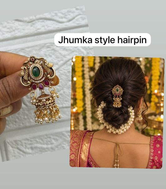 Jhumka style peacock hairpin design1