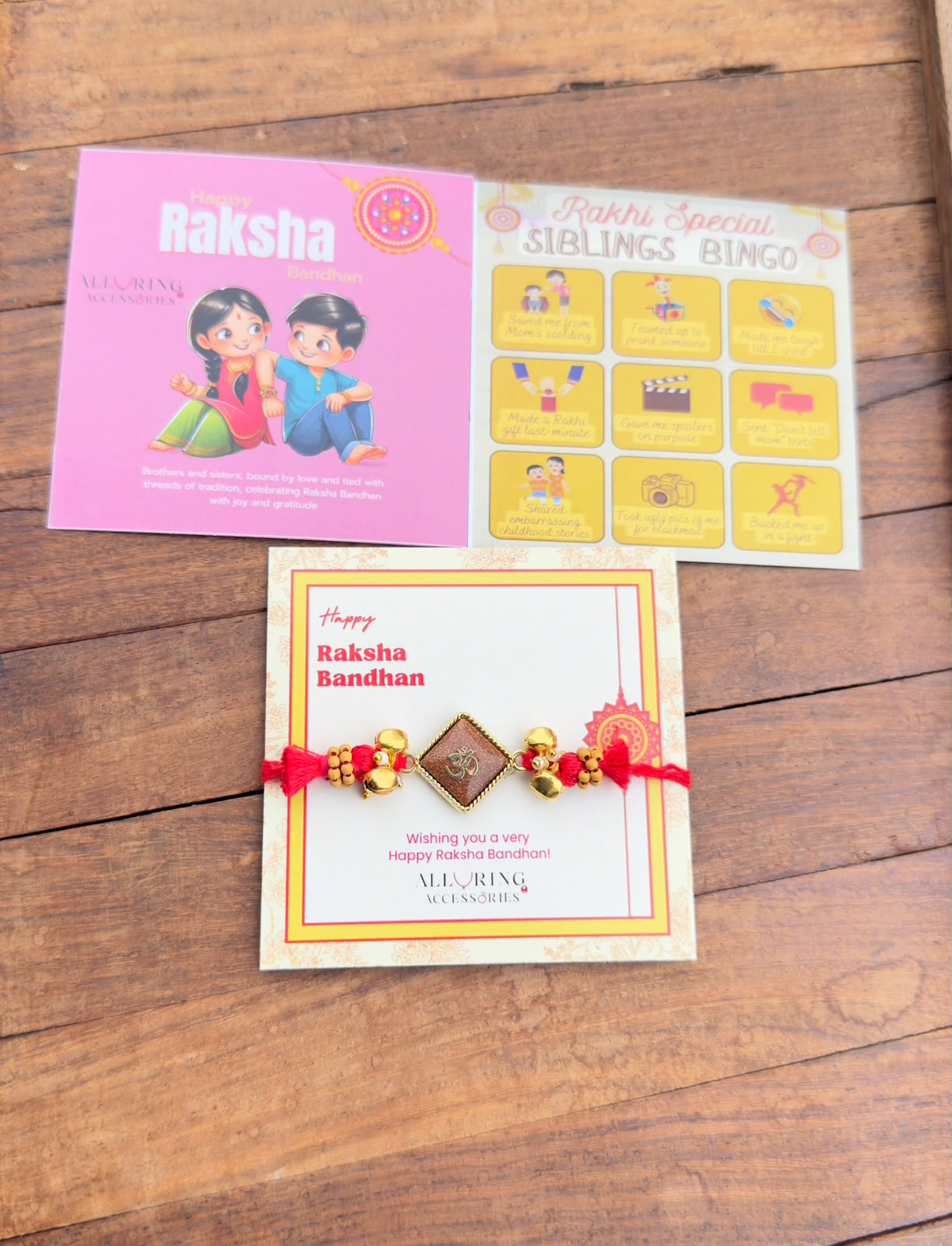 Square ohm ghungroo rakhi(Random colour)