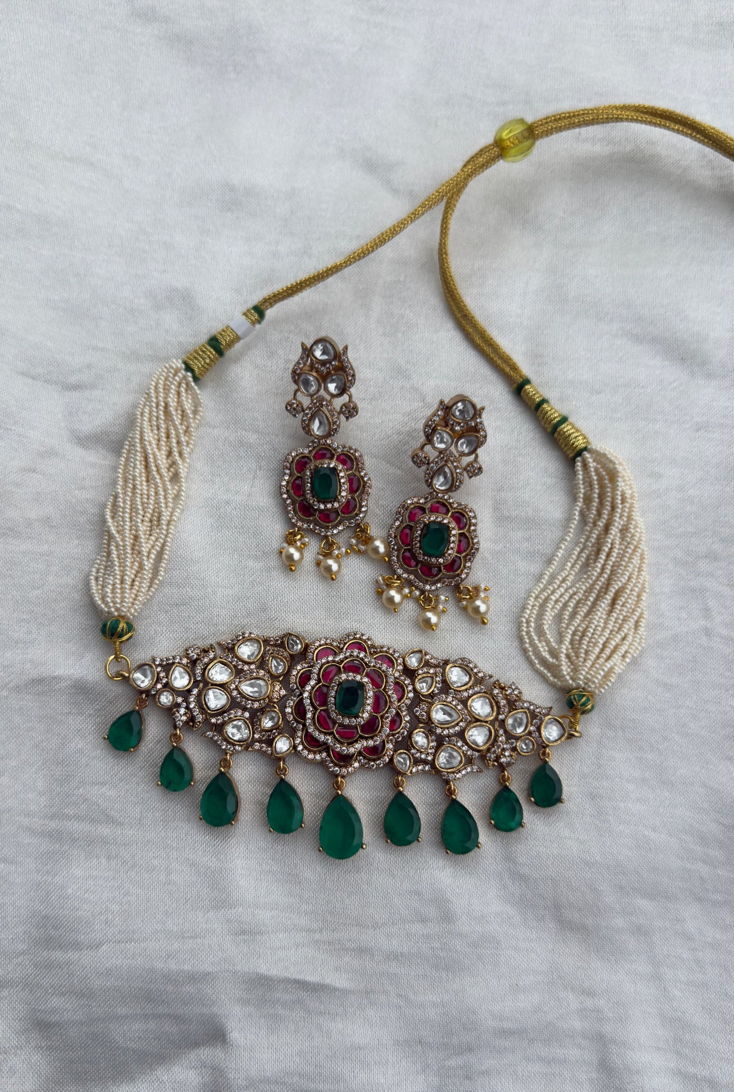 Stylish moissanite real kundan designer neckset design2