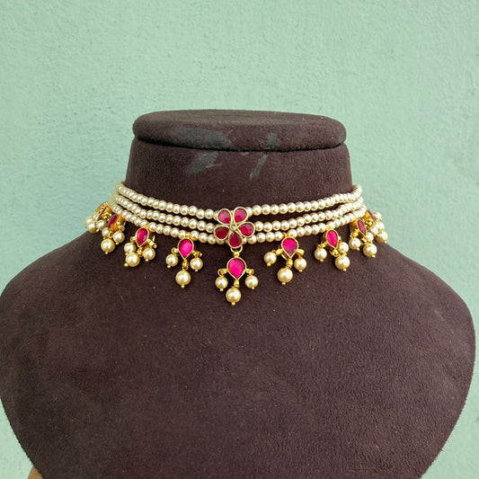 Samantha inspired simple real kundan choker kids and adults friendly