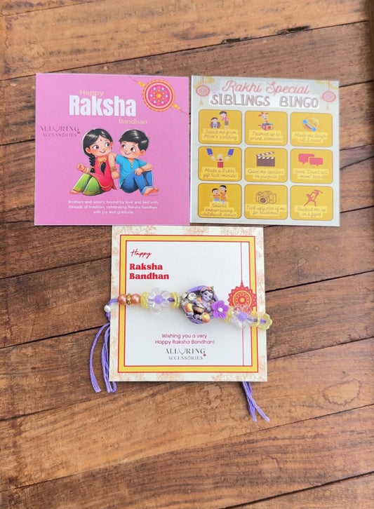 Flower beaded krishna Rakhi